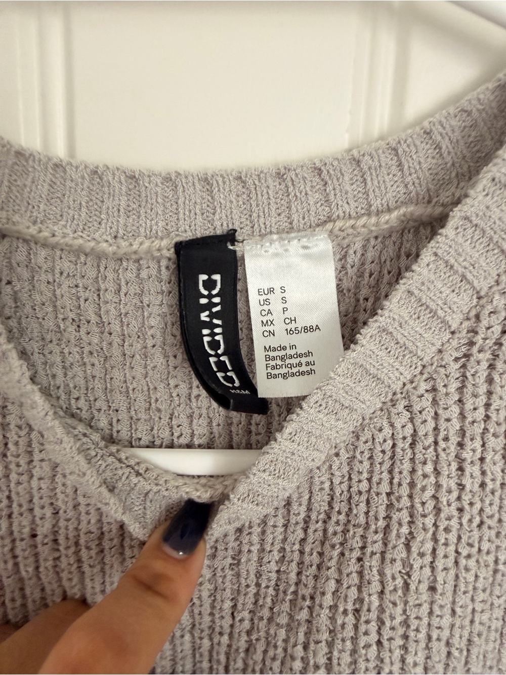 Divided Light Gray Ribbed Knit Cropped Tank - Picture 2 of 3